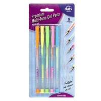 Gel Pens Multi-Tone Pastel Ink 5 Pack- main image