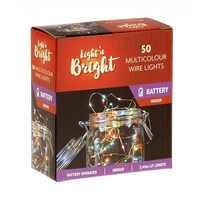 Copper Wire 50 Multi Colour Lights - Battery Operated- main image