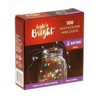 Copper Wire 100 Multi Colour Lights - Battery Operated- main image