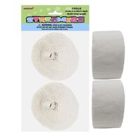Crepe Streamers Bright White 2 Pack- main image