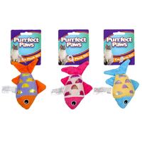 Purrfect Paws Cat Toy Plush Fish with Shimmer- main image