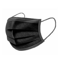 BluSky 3 Ply Disposable Protective Black Face Masks 20-Pack- main image