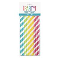 Smoothie Paper Straws Assorted Colours 10 Pack- main image