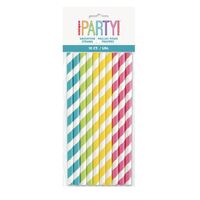 Smoothie Paper Straws Assorted Colours 10 Pack- main image