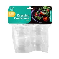 Clear Plastic Dressing Containers 50ml 20 Pack- main image