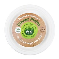 Eco Friendly Plate Dinner 23cm White 30 Pack- main image