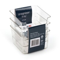 Small Cut Out Edge Square Storage Tub - 3 Pack- main image