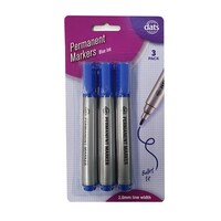 Permanent Markers Blue Ink 3 Pack- main image