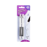 Retractable Black Ink Ballpoint Pens with Silicone Grip - 2 Pack- main image
