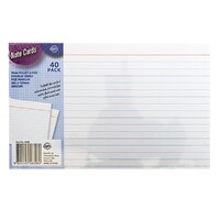 Ruled Note Cards 203x127mm 40 Pack- main image