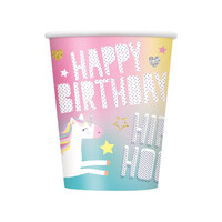 Unicorn Paper Cups 8 Pack 270ml- main image