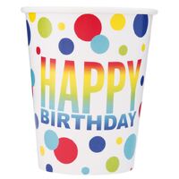 Rainbow Spots Paper Cups 8 Pack 270ml- main image