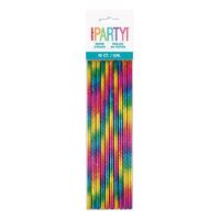 Rainbow 10 Foil Paper Straws- main image