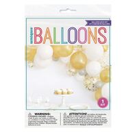 Balloon Arch Kit - Gold, Silver & White - Kit Includes 40 Balloons- main image