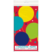 Balloon Party Birthday Printed Tablecover 137cm x 213cm- main image