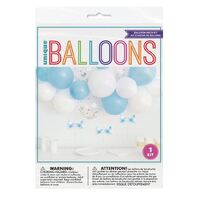 Balloon Arch Kit - Blue & White - Kit Includes 15 Balloons & 3 Paper Bows- main image