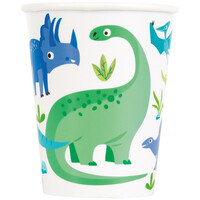 Dinosaur Paper Cups 270ml 8 Pack- main image