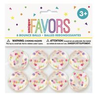 8 Bounce Balls - Confetti 32.5mm- main image