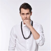 Black Bead Necklaces 80cm 3 Pack- main image