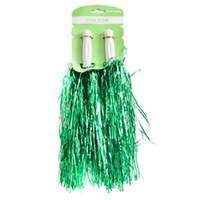 Cheering Squad 2pk Metallic Pom Poms Green- main image