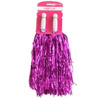 Cheering Squad 2pk Metallic Pom Poms Pink- main image