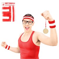 Headband & 2pk Wristband Set Red- main image