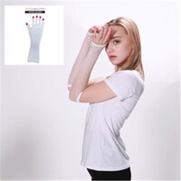 Fishnet Gloves Long White- main image