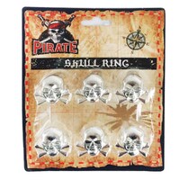 Pirate Skull Rings 6 Pack- main image