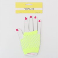 Fishnet Gloves Yellow- main image