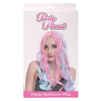 Rainbow Pastel Long Wavy Wig - main image