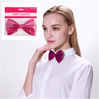 Pink Party Sequin Bow Tie- main image