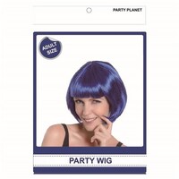 Blue Bob Straight Costume Wig- main image