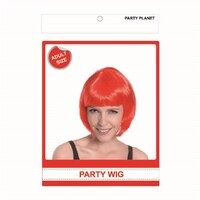 Red Bob Straight Costume Wig- main image