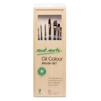 Mont Marte Paint Brush Set - Oil Brushes In Wooden Box 7pc- main image