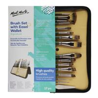 Mont Marte Signature Paint Brush Set - Artist Brushes In Easel Wallet 17pc- main image