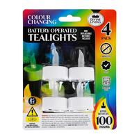Battery Operated Tealights Candles Colour Changing - 4 Pack- main image