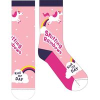 Novelty Socks - Unicorn Funny Pink- main image