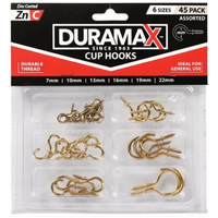 Duramax Hardware Brass Assorted 45pc Screw-in Cup Hooks Kit- main image