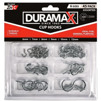 Duramax Hardware Silver Assorted 45pc Screw-in Cup Hooks Kit- main image