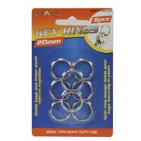 8pcs Key Ring 20mm Split Ring Design Heavy Duty DIY Art Craft Stainless Steel- main image