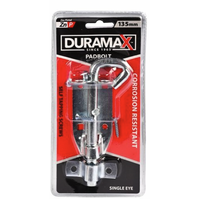 Duramax Hardware 6" Galvanised Padbolt Gates Garages Shed Doors Latch Lock Screws Padlock- main image