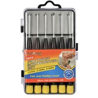 Precision Screwdriver 6pc Set Flat and Phillips Head- main image