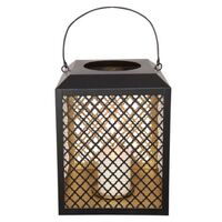 Black and Gold Square Lantern 26cm- main image