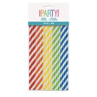 40 Paper Straws Assorted Colours- main image