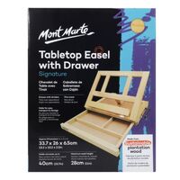 Mont Marte Desk Easel - Compact Tabletop Easel w/Drawer Pine Wood- main image