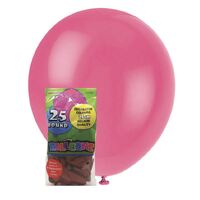 25cm Hot Pink Decorator Balloons 20 Pack- main image