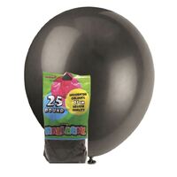 25cm Jet Black Decorator Balloons 20 Pack- main image