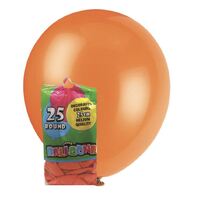 25cm Pumpkin Orange Decorator Balloons 20 Pack- main image