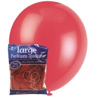 30cm Strawberry Red Decorator Latex Balloons 25 Pack- main image