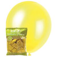 30cm Yellow Metallic Latex Balloons 25 Pack- main image